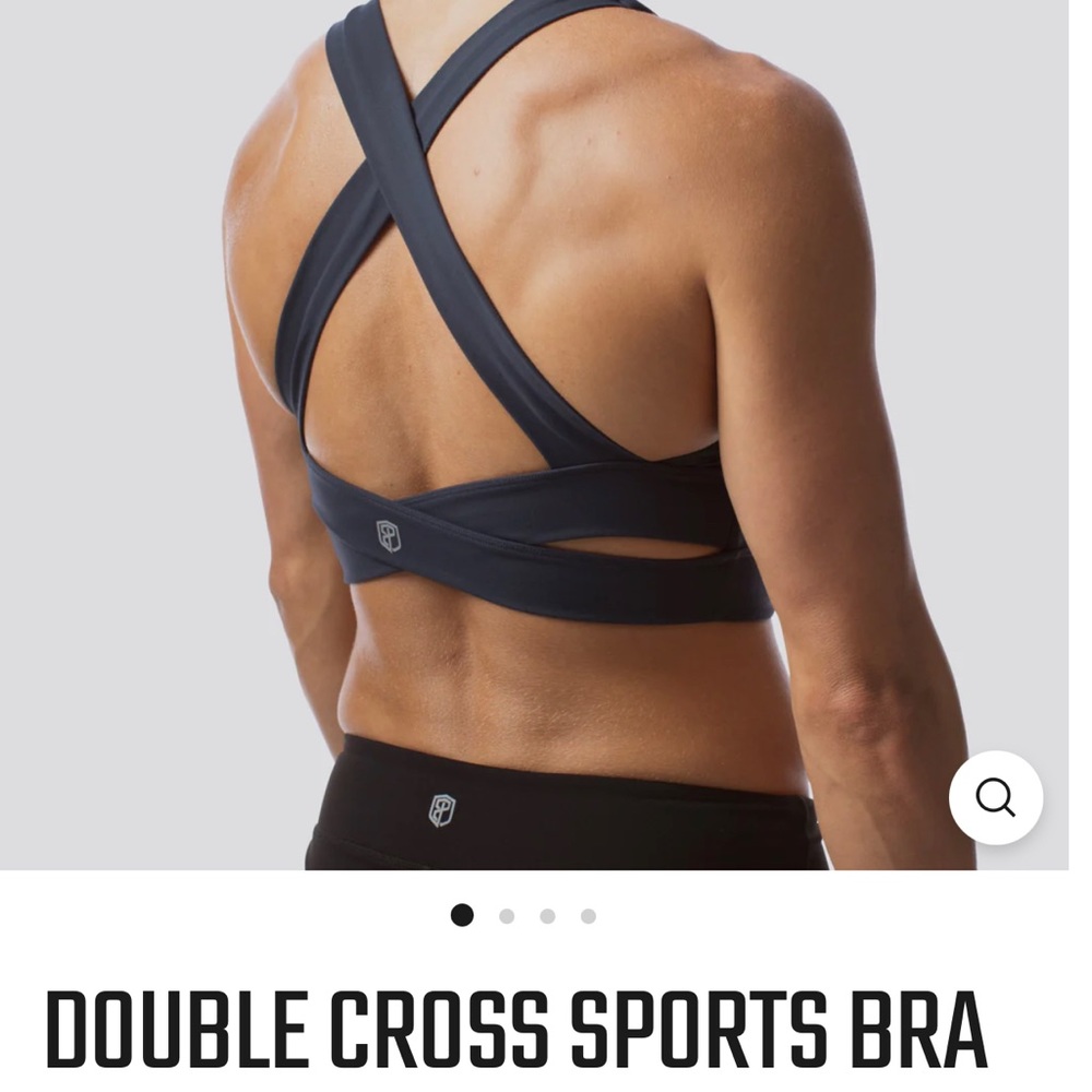 Born Primitive Double Cross Sports Bra Navy Medium
